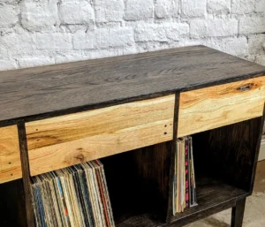 Fullerton media cabinet oak wood