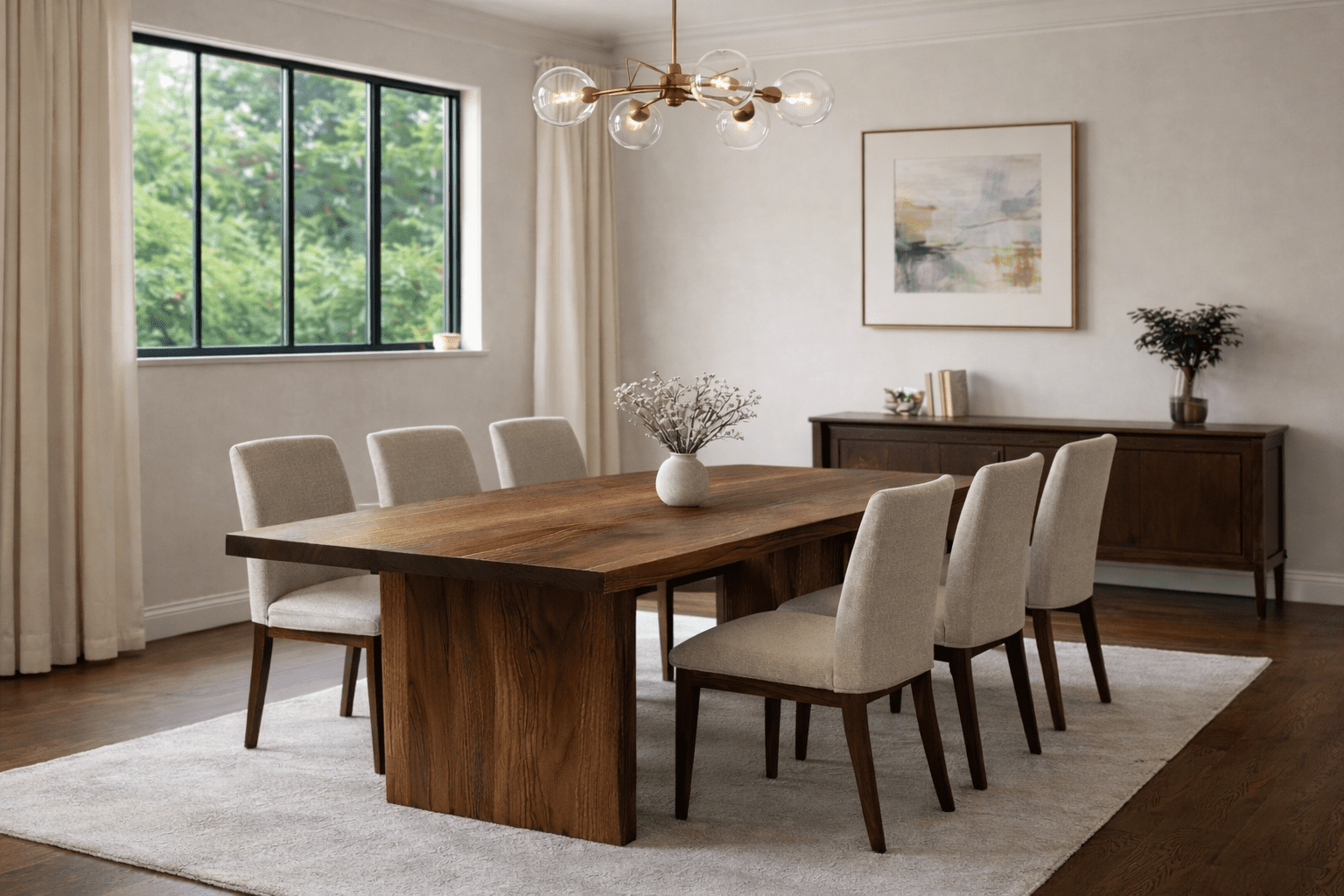 handmade walnut dining table