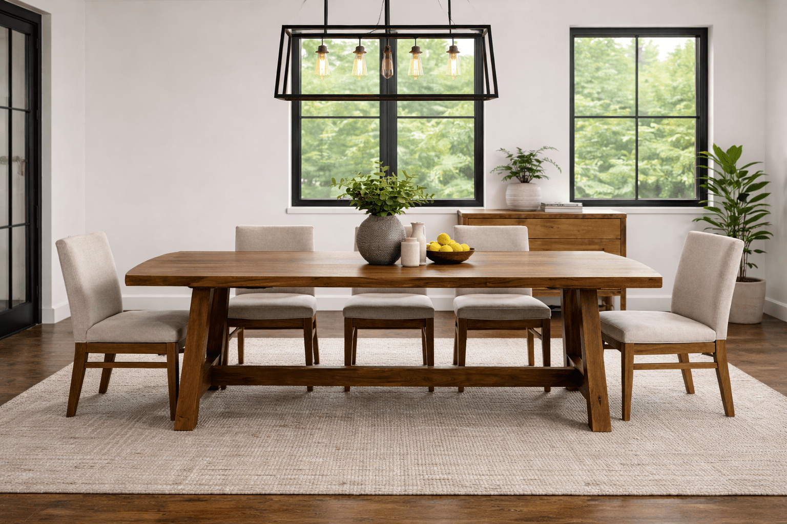 handmade walnut dining table in walnut wood