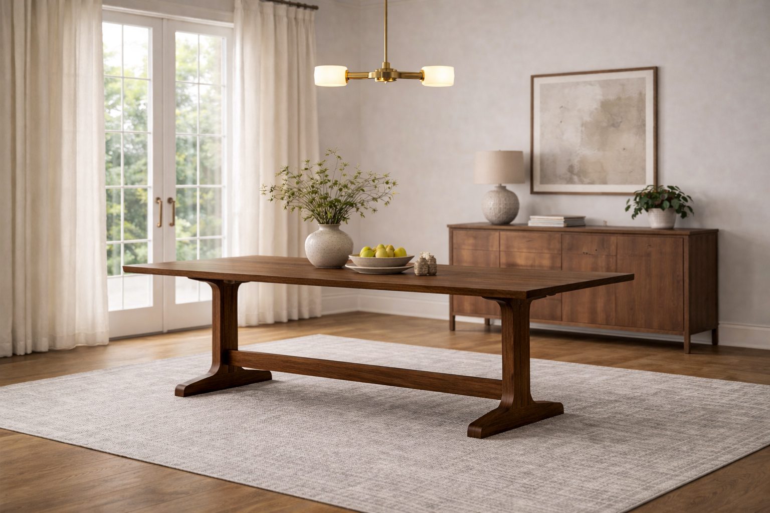 handmade walnut dining table by chicago table co